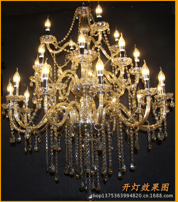 【批發歐式蠟燭水晶吊燈干邑色餐廳客廳臥室水晶吊燈廠家低價跑量】價格,廠家,圖片,吊燈,中山市古鎮嘉和水晶玻璃店-